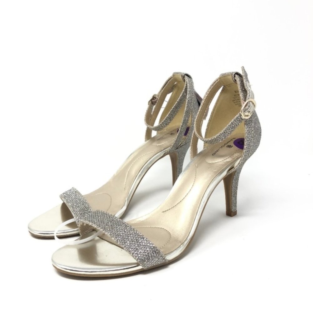 Bandolino Women's Muriel 3" High Heel Sandal Gold Ankle Strap Open Toe 9.5M